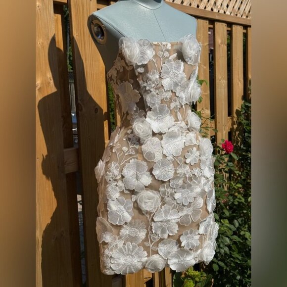 🆕 BRONX & BANCO 🧿 NWOT Jasmine Maraya White Mini Dress - Sz S / US 4 - Picture 6 of 16